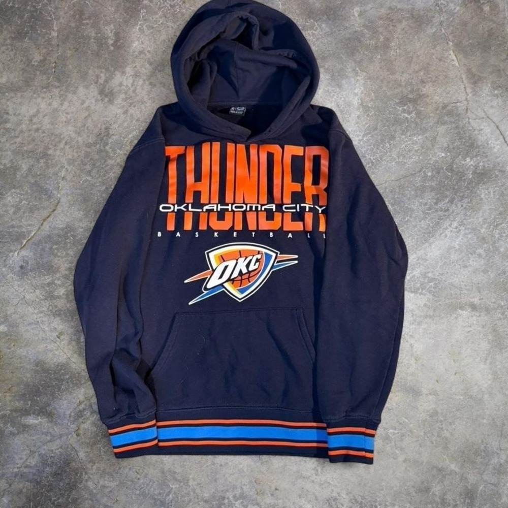 NBA Oklahoma City Thunder Navy Hoodie Basketball Pullover Sweatshirt‎